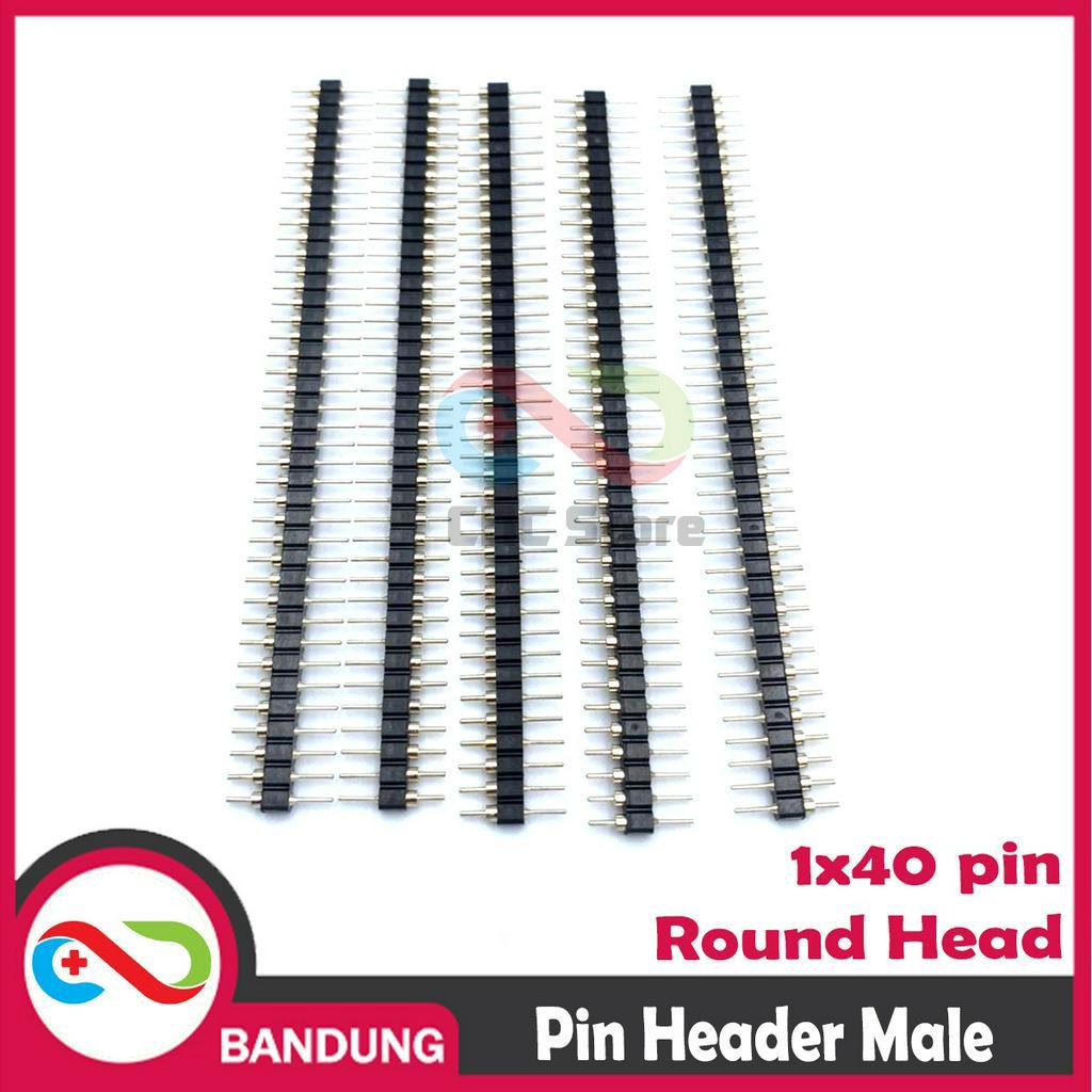 PIN HEADER MALE ROUND HEAD SINGLE ROW 1X40 2.54MM