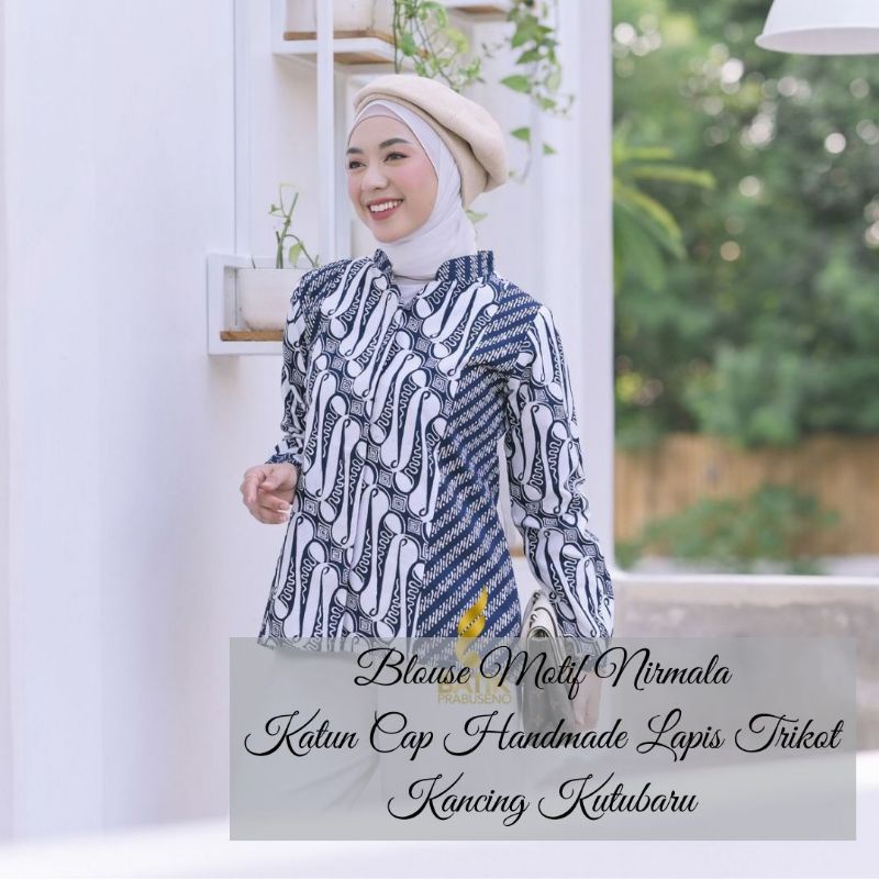 NIRMALA | BAJU BATIK CANTIK UNTUK WANITA CANTIK MODEL BLOUSE/BLUS MOTIF BATIK NIRMALA DARI BATIK PRA