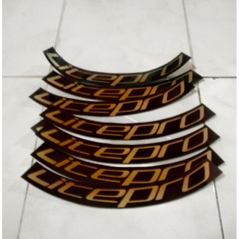 stiker decal velg rim litepro sepeda lipat folding gold ring 20 inch lebar 3 cm