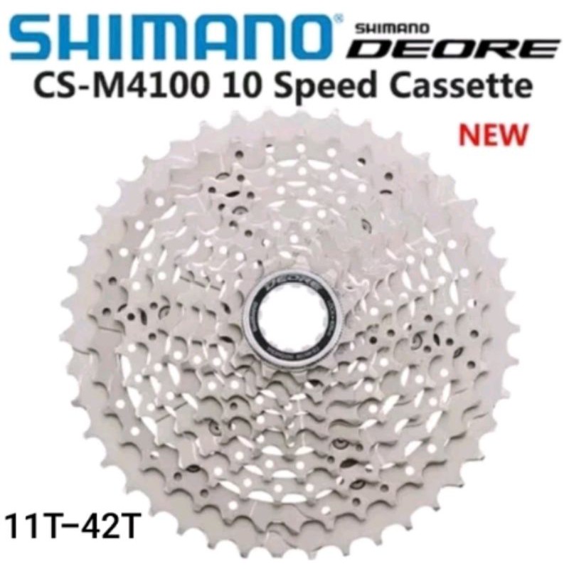 Sprocket 10 Speed 11-42 T Shimano Gir Deore CS-M 4100 Gear 10sp Sp Cassette M4100 11T - 42T . code- 732185