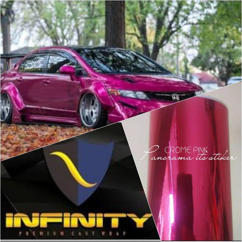 SKOTLET STICKER MOTOR WARNA METALIC CROM /STICKER MOTOR KROM PINK /STICKER MOTOR WARNA SOFT PINK