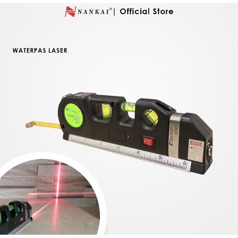 Waterpass Laser Nankai 3 in 1 - Alat Penggaris dan Pemantau Leveling
