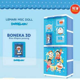  NAIBA  LEMARI  PLASTIK  MSC 4 SUSUN DORAEMON HELLO  KITTY  