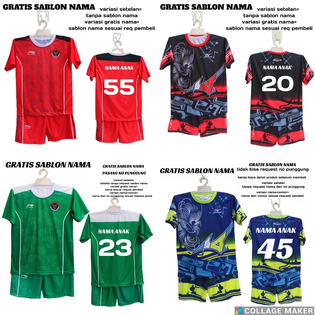 jersey volli anak/jersey futsal anak/jesey badminton/baju kaos volli anak murah