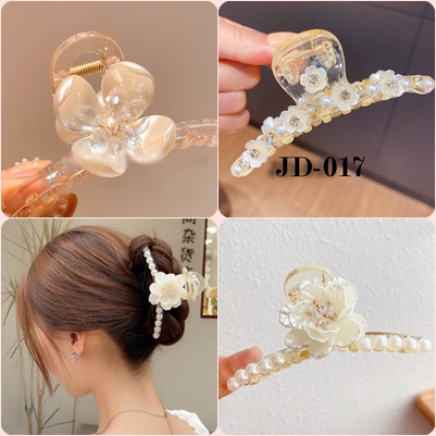 [8Ave] Jepit rambut Jepit Jedai Bening Motif Bunga Putih Elegan