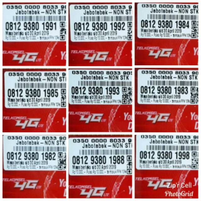 Nomor Cantik Nocan Edisi Tahun Kartu Perdana Telkomsel Simpati 4G LTE Pulsa 10000