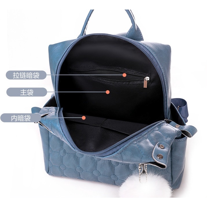 BJ81705 - BLACK/BLUE/RED - TAS RANSEL WANITA FASHION IMPORT MODIS ELEGAN TERMURAH TERLARIS TERBARU BAGSTORE JAKARTA TAS BATAM GT1705