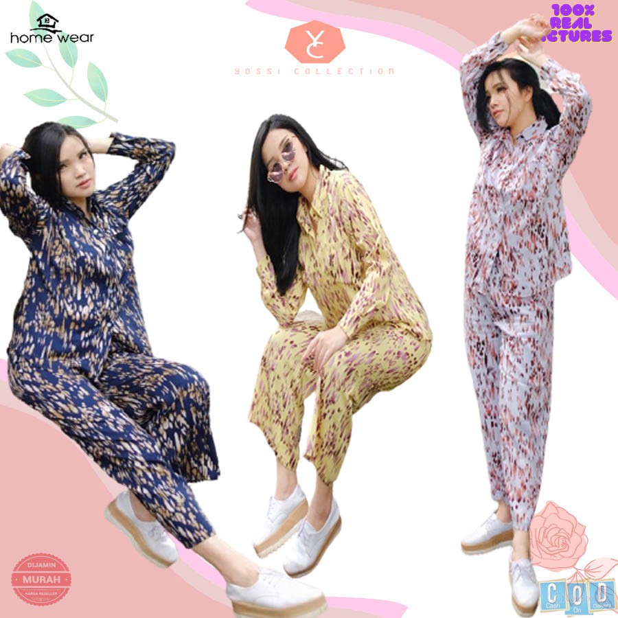 Leopard | One set Pajamas / Piyama Kekinian / Setelan Polka Corona / Stelan wanita / Setelan leopard