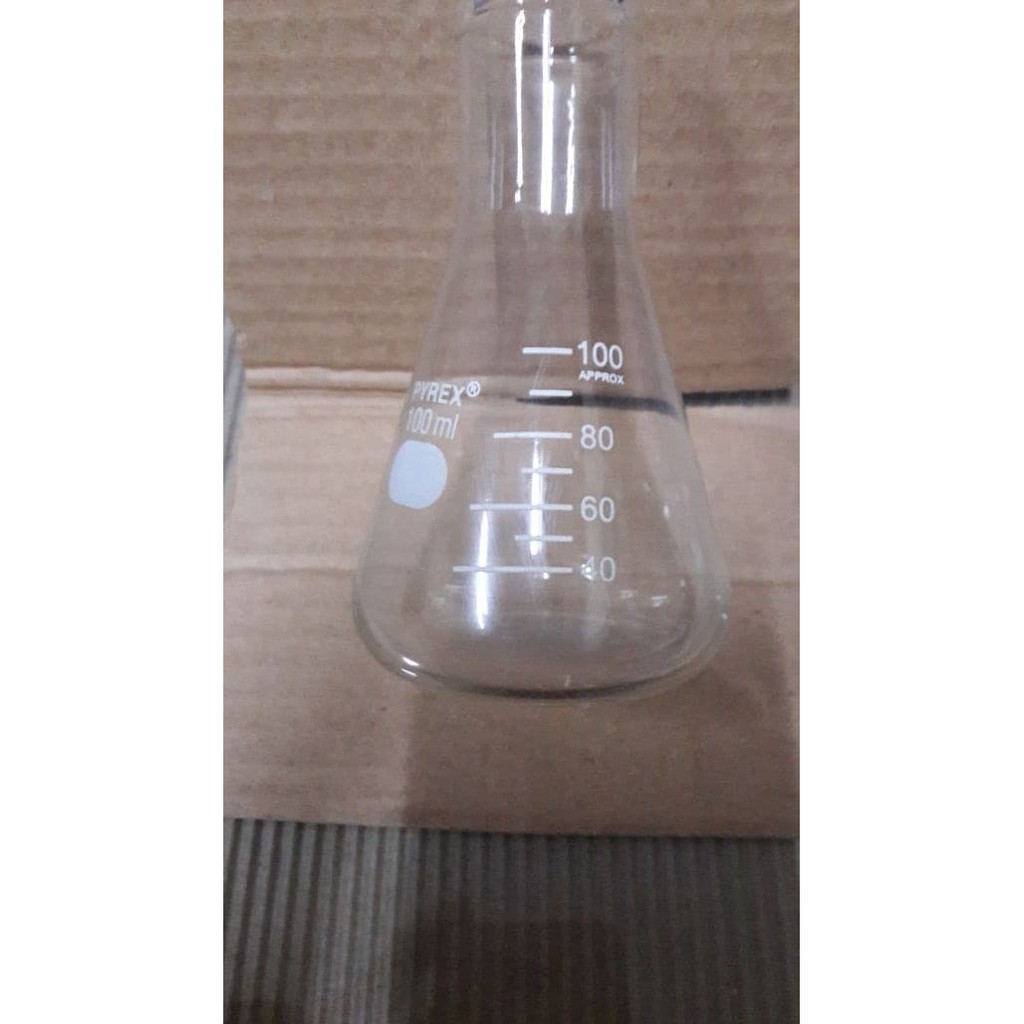 gelas ukur erlenmeyer glass 100 cc ml