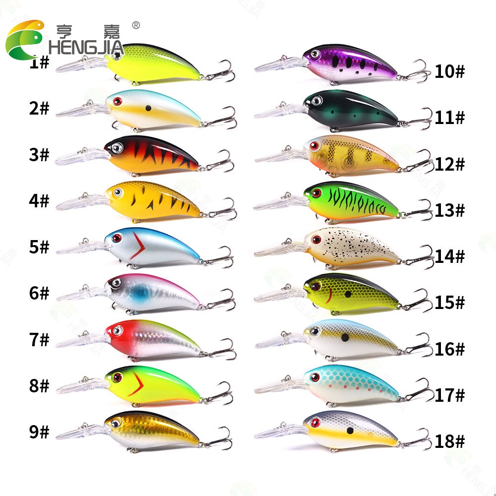 HENGJIA 18PCS Crank Fishing Lure Bait Wobbler 14g 10cm Minnow Umpan Artificial Lures Crankbait ikan Bass Pike Trolling Pesca Tackle