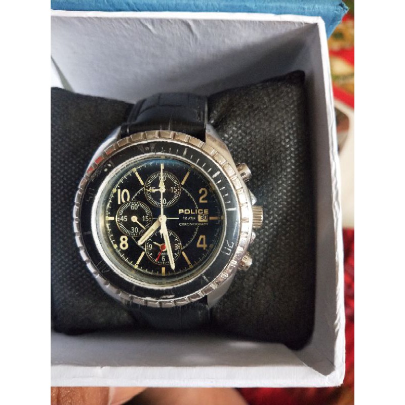 Jam original Police  seri 10962J putaran jarum semi matic Original preloved second bekas