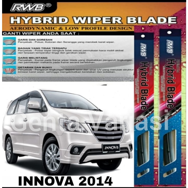 Wiper HYBRID Mobil Toyota Grand Innova 2014 Model Frameless
