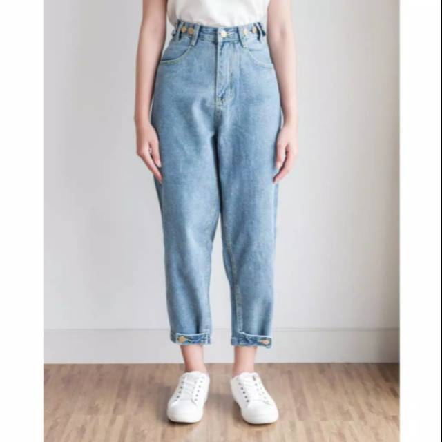 ASAGAO DENIM PANTS Light Blue by Myrubylicious