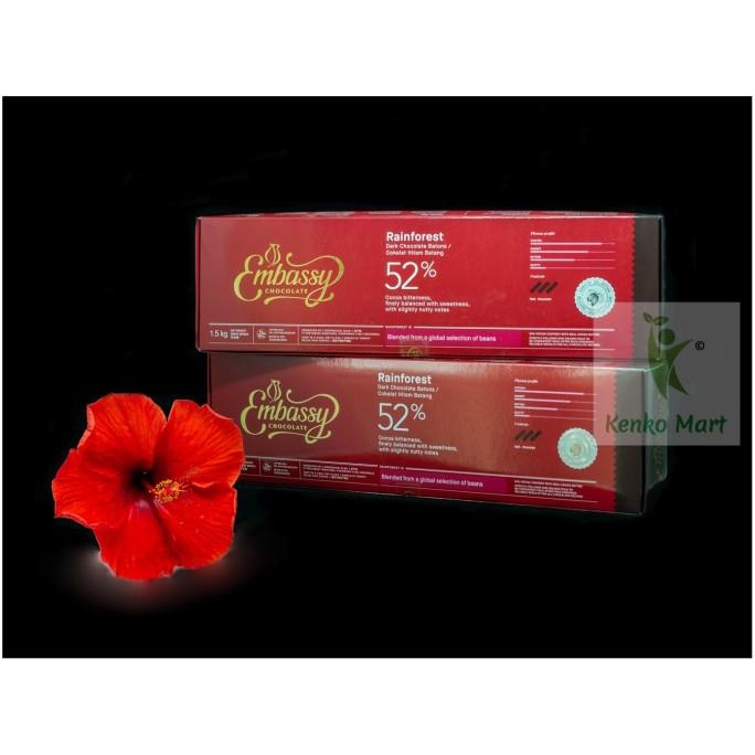 

EMBASSY Rainforest Dark Choco Batons 52% 1.5kg- Coklat Stik Couverture ---NEW---