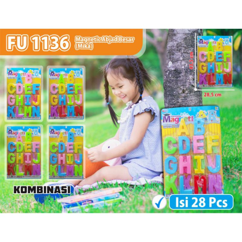 FU 1136 Mainan Edukasi Anak Puzzle Magnet Abjad Alphabet Huruf Besar Kapital ABC