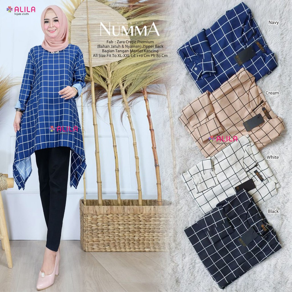 OK - TUNIK WANITA MOTIF KOTAK KOTAK ORIGINAL BY ALILA | TUNIK WANITA MURAH | TUNIK WANITA TERBARU