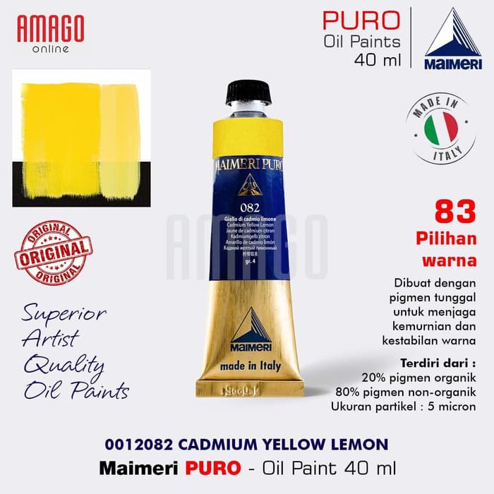 MAIMERI PURO - OIL PAINT - CADMIUM YELLOW LEMON - 40ML - M0012082