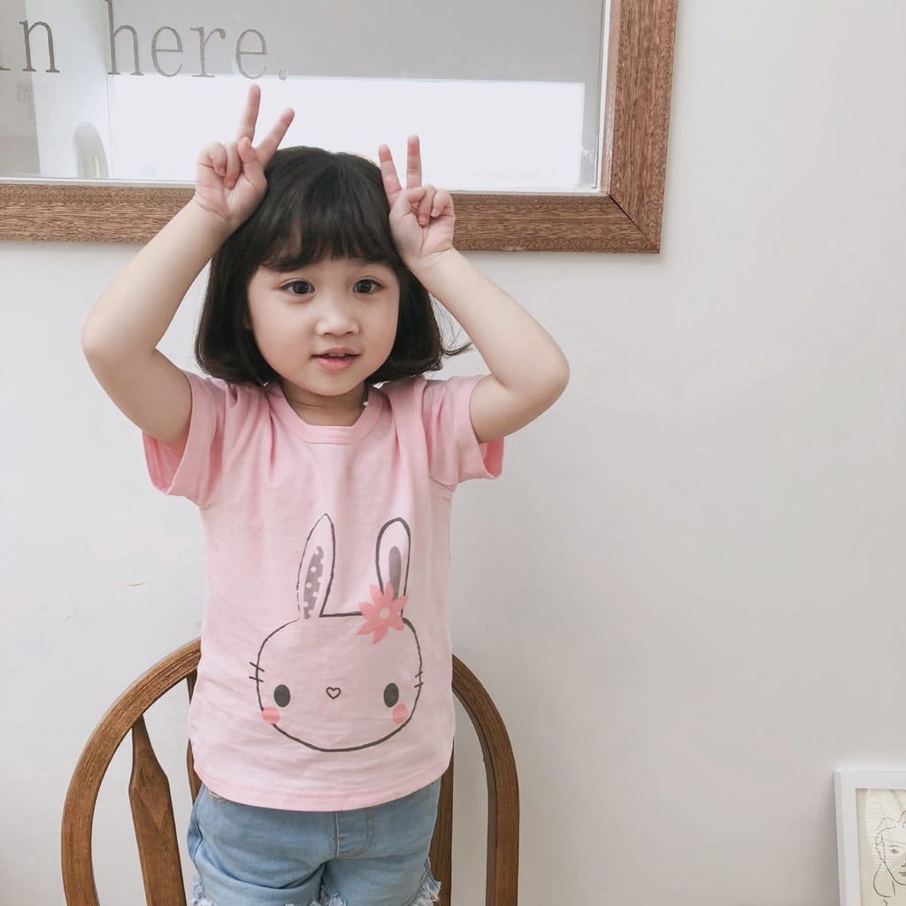 MYSTIQUE.ID-BAJU KAOS PINK RABBIT T-SHIRT LUCU DAN AESTHETIC