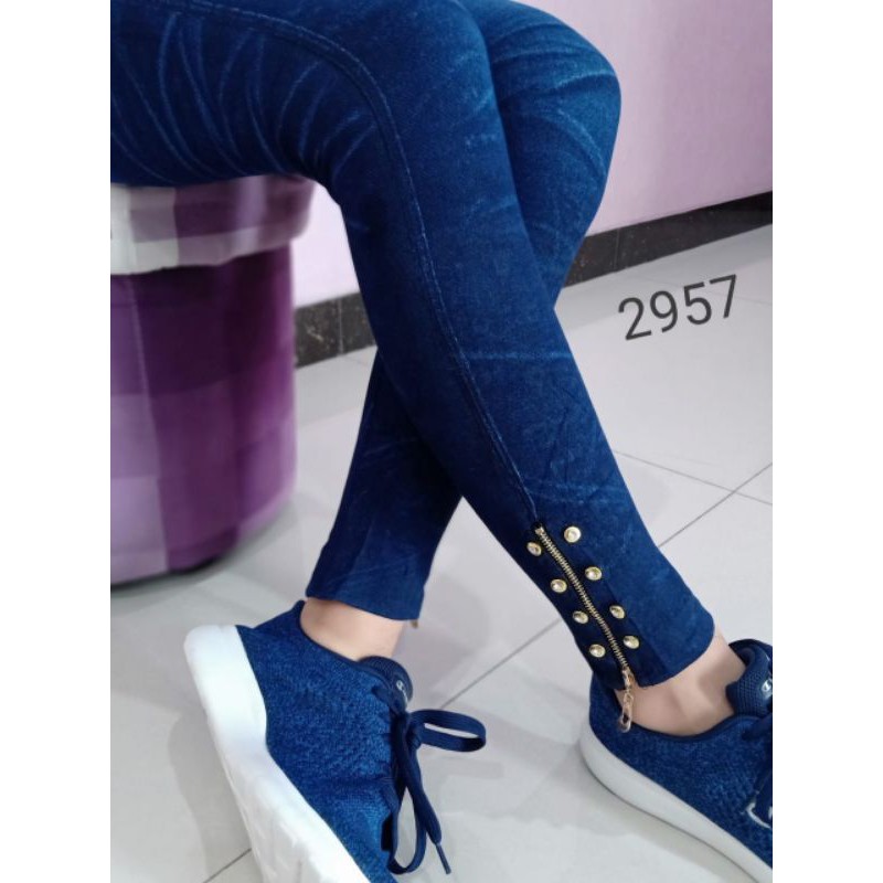 BICA COD LEGGING JEANS MOTEK ZIPPER IMPORT  M XXL