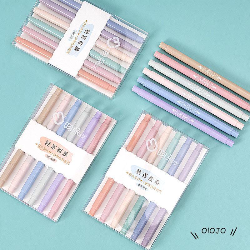 6pcs Spidol Highlighter Dua Sisi Ujung Lembut - ol2