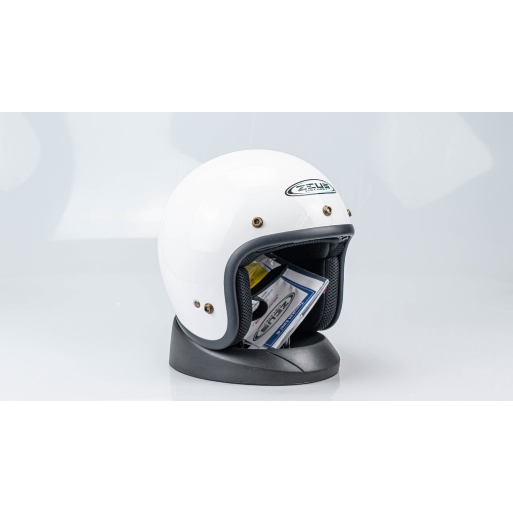 HELM MOTOR ZEUS 385 385C ZS385C ZS385 WHITE HELM IMPORT ORI SNI