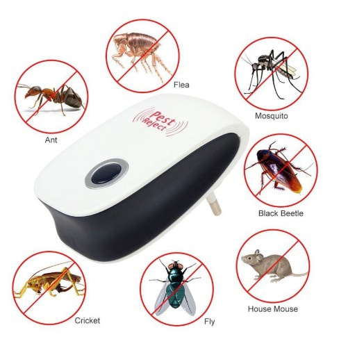 NEW Pest Reject Alat Pengusir Kecoa Nyamuk Tikus Serangga Semut Ultrasonic Pest Reject Electronic Rat Mice Repeller Anti Mosquito