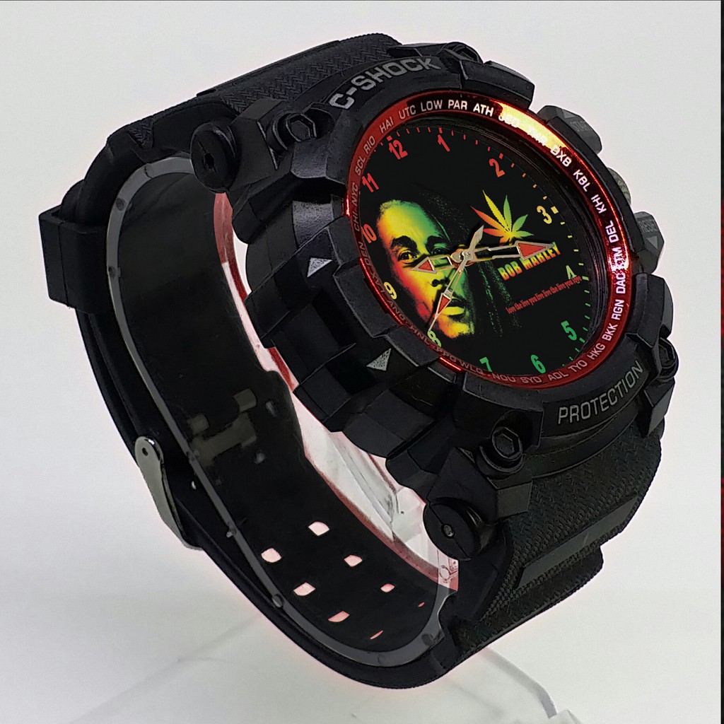 (ISTIMEWA BOSSQUE) JAM TANGAN BOB MARLEY LIST MERAH - EXCLUSIVE 3