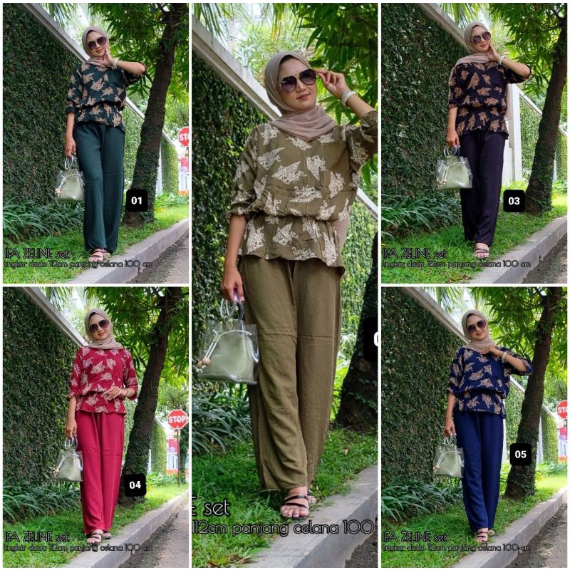 One set Ifa Zeline seri 13 || setelan ootd