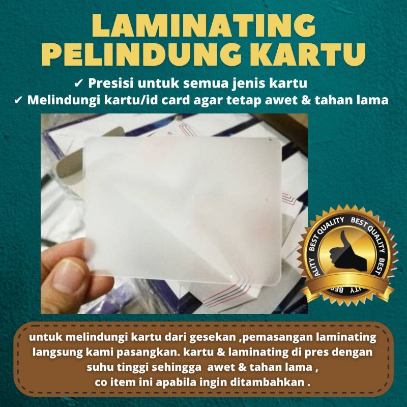 CETAK KARTU/ID CARD BAHAN PVC ,TIDAK MUDAH LUNTUR DAN PUDAR