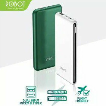 Power Bank Robot RT180 10.000mah Dual Input Type C dan Micro