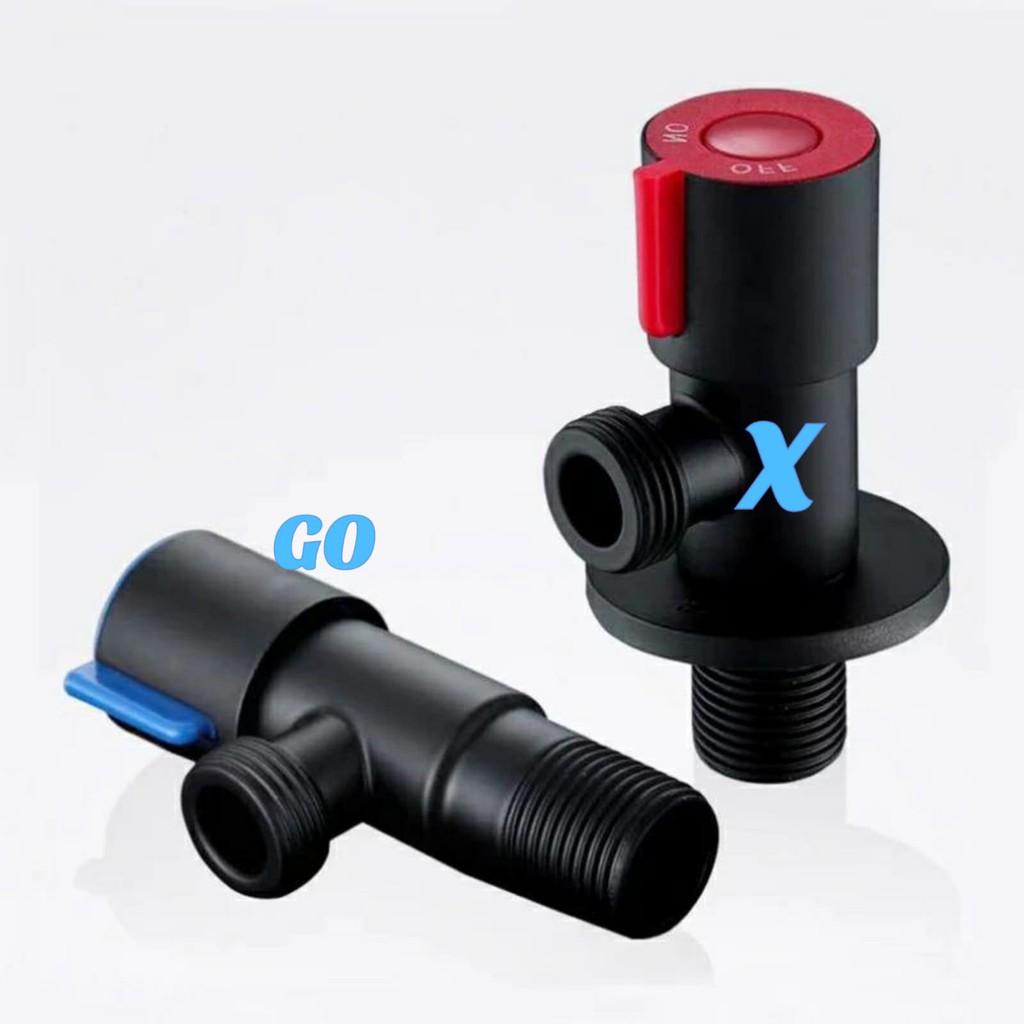 Stop Kran Shower Toilet On/Off Single - Stop Kran Closet Hitam - Stop Keran Shower Single Black