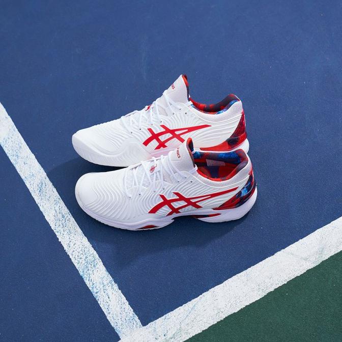 Sepatu Tenis Tennis Asics Court FF 2 Novak White Classics Red Original