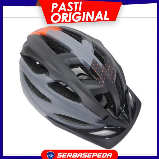 BEST Helm Sepeda Polygon Cliff - HITAM ORANGE(L)