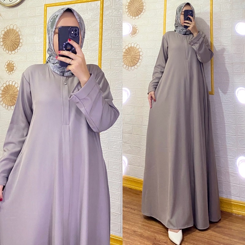 Dress Mecca Abaya, Bahan shakila premium. LD 110 PB 140