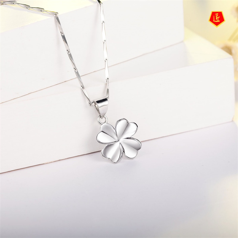 [Ready Stock]Korean Retro Simple Four-Leaf Clover Women's Necklace Fashion