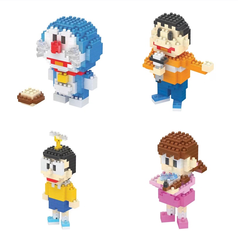 Mainan Rakitan Balok Bangunan Miniatur Doraemon Nobita Shizuka Partikel Kecil Kompatibel Lego Untuk Edukasi Anak