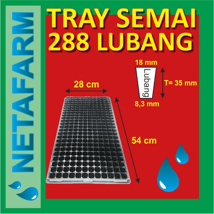 Tray Semai 288 Lubang Traypot Pot Bibit Biji Tray Nampan Hidroponik - Set 6pcs