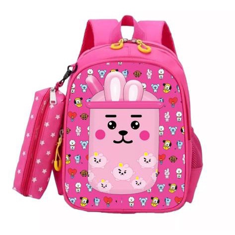 Tas Ransel Karakter Boba Anak 2In  Sekolah TK SD Cewek