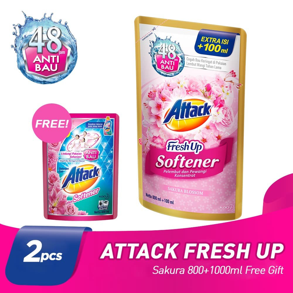 

PROMO ATTACK FRESH UP SOFTENER SAKURA 800+100ML + FREE GIFT TERMURAH