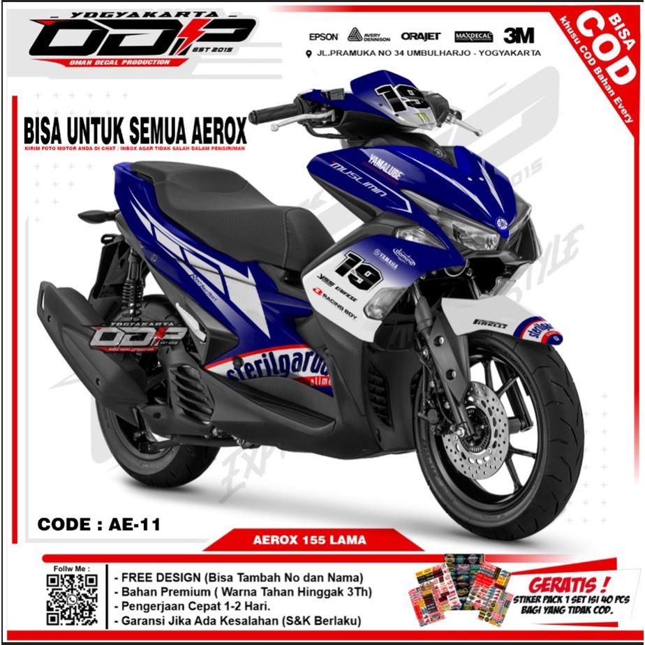 ⭐⭐⭐⭐⭐ VARIASI aksesoris decal YAMAHA AEROX NEW 2021 155 full body dekal sticker striping TERBARU sti