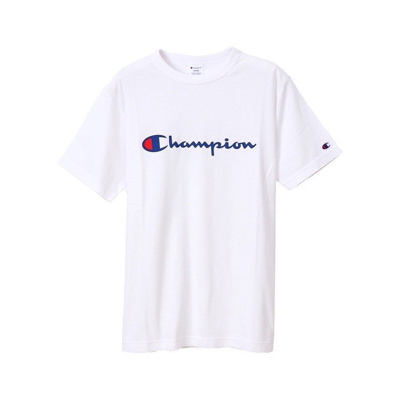 CHAMPION BYHANES BIG SCRIPT LOGO FW19 TEE WHITE