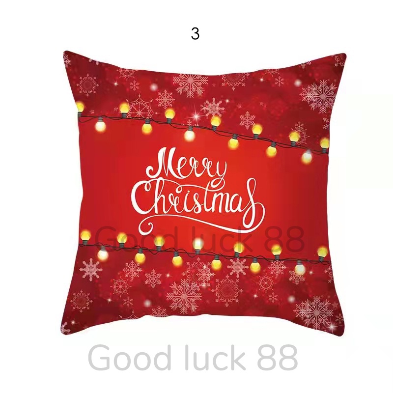 Sarung Bantal Sofa Natal Christmas 45x45 Import Resleting Motif Terbaru dan Terlengkap