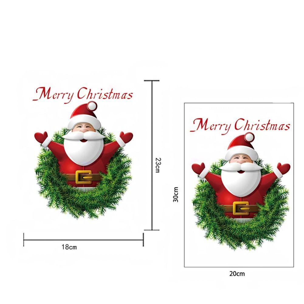 Top 2pcs/set Stiker Dinding Navidad Hadiah Tahun Baru Decor Merry Christmas