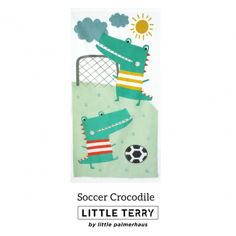 LITTLE TERRY TOWEL - Handuk Bayi-Soccer Crocodile