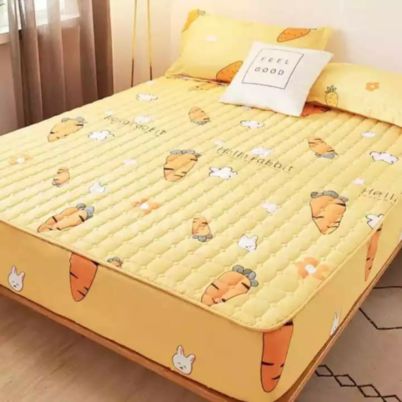 Sprei Waterproof / Sprei Protector bermotif / Sprei anti air ukuran 180x200CM dan 160x200CM-180x200Wortel kuning