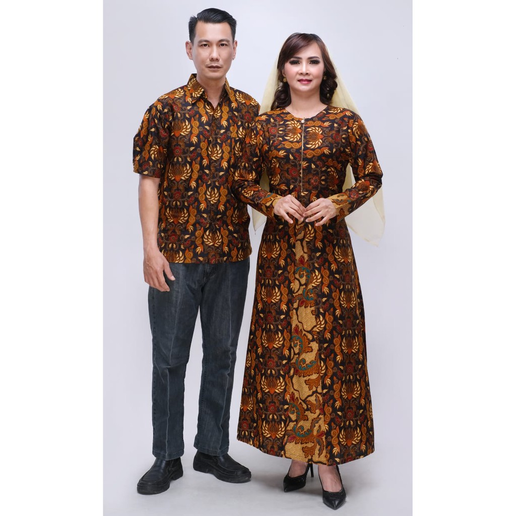 Zola_Batik Batik Couple Gamis Katun Premium Couple Nasha Allsize - Batik Couple Jumbo