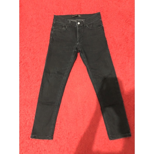 SOLD OUT❌ Celana panjang jeans hitam pria zara man