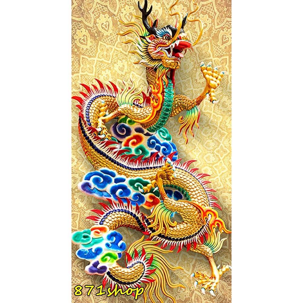 DIY DIAMOND PAINTING DIAMOND PAINTING DRILL CHINNESE DRAGON (FULL) - 50X86CM
