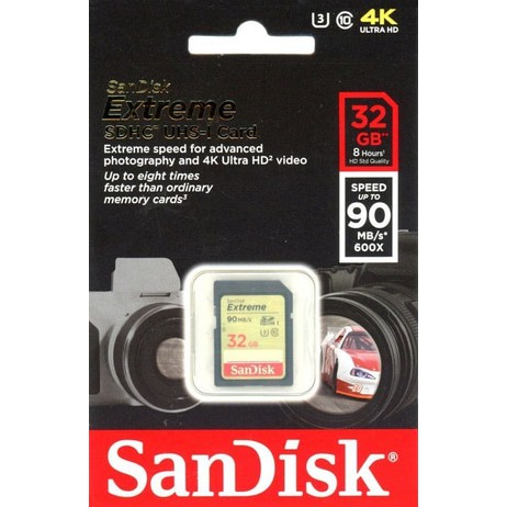 SANDISK SDHC 32GB EXTREME 90MBPS