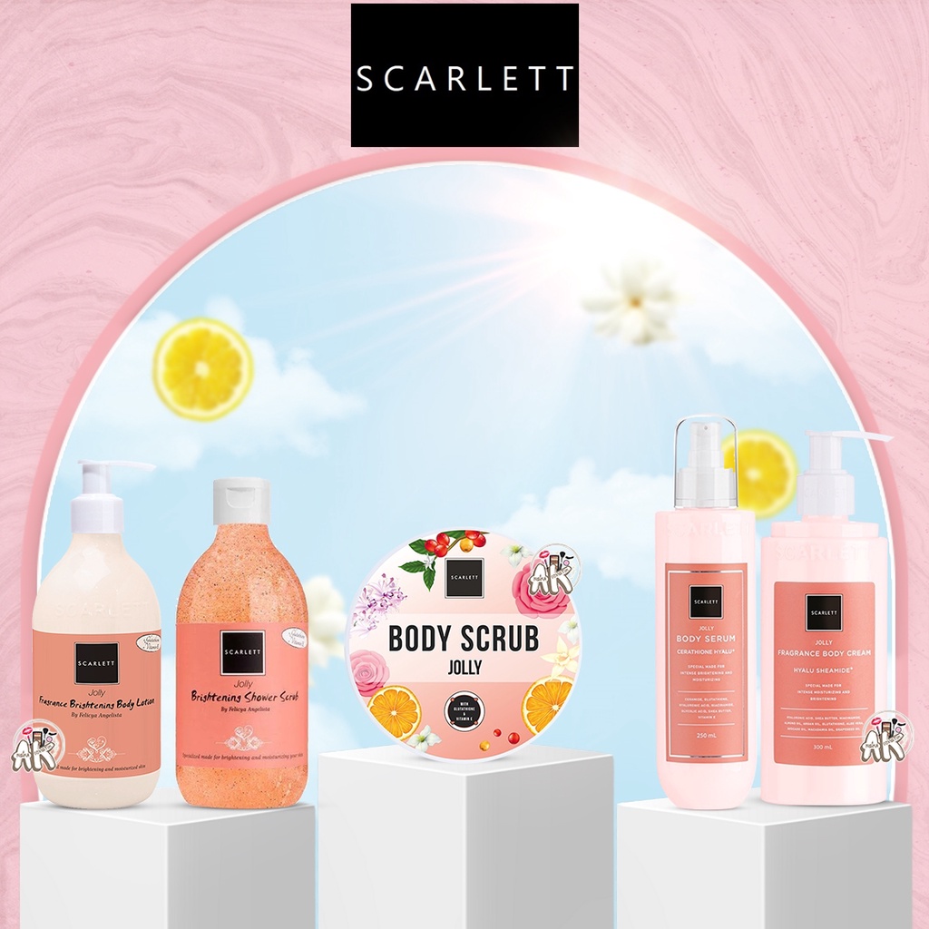 SCARLETT WHITENING JOLLY SERIES ( BODY SERUM / BODY LOTION / BODY CREAM / BODY SHOWER / BODY SCRUB )